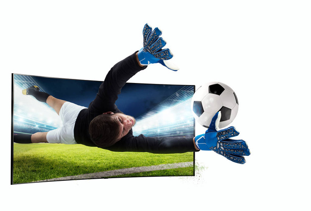 Realisme van sportieve beelden uitgezonden op tv - Foto, afbeelding