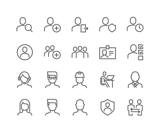 Line Users Icons - Vector, Image