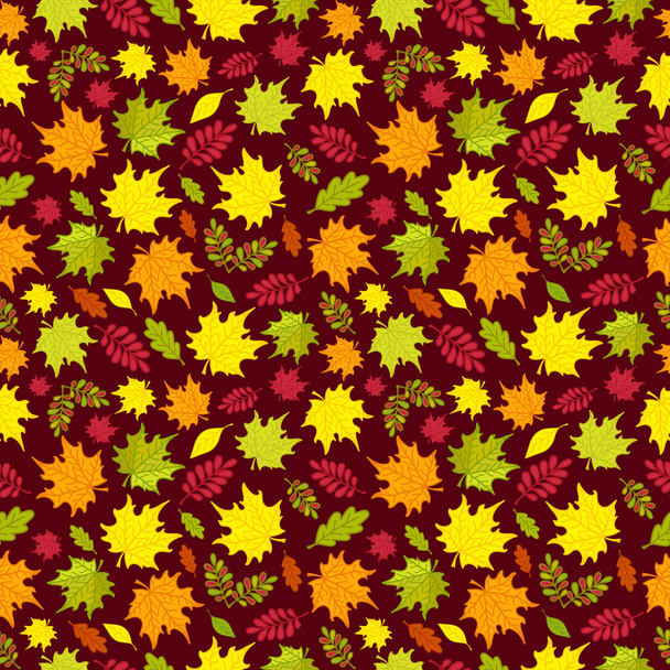 Bezproblémové vzor barevné podzimní listy pro balení papíru, tapet, vzorové výplně, pozadí webové stránky a další. Vektorové ilustrace. Eps10. - Vektor, obrázek