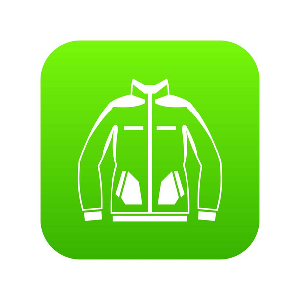 Men winter jacket icon digital green - Vector, afbeelding