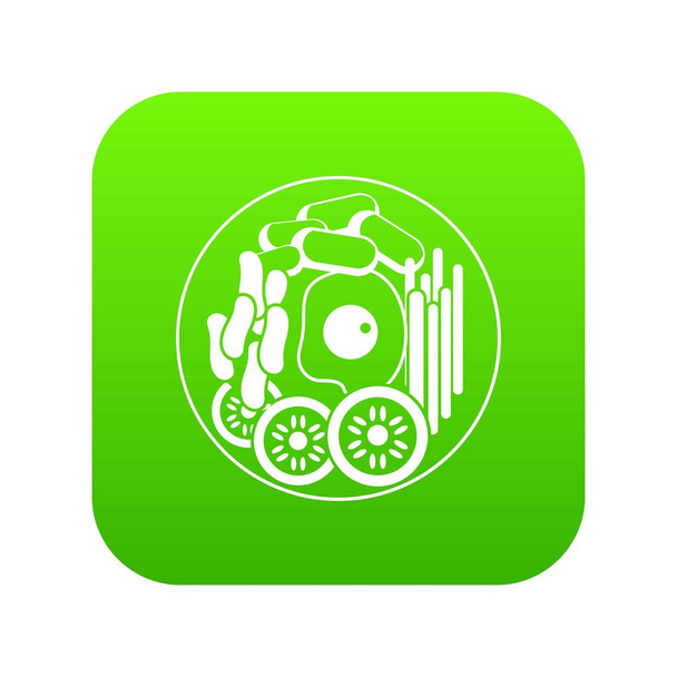 Dish of korean food icon digital green - Vector, imagen