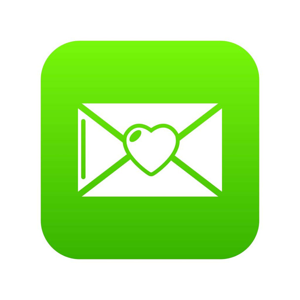 Mother letter icon green vector - Vector, Imagen