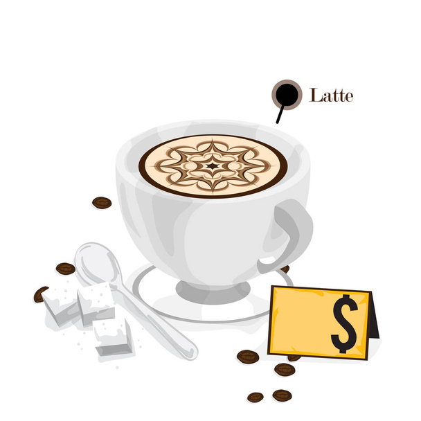 kávé grafikai forró ital rajzobjektum - Vektor, kép