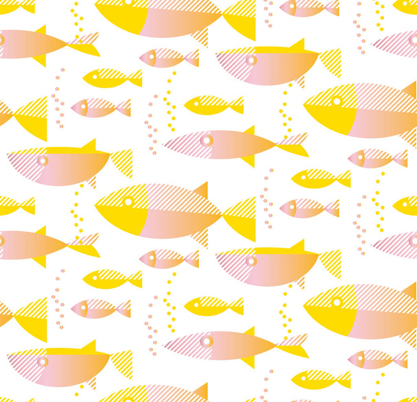 naadloze patroon van de gouden vis in pastel kleur. - Vector, afbeelding
