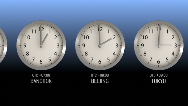 Zeitzonen - Hintergrund der Uhr - Filmmaterial, Video