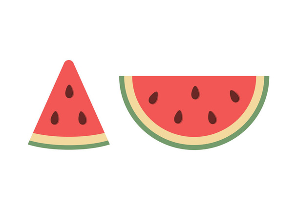 Fresh watermelon slice icon, flat design vector illustration. - Vector, Image