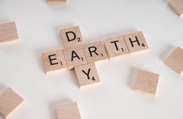 Conceito de Scrabble Dia da Terra
 - Foto, Imagem