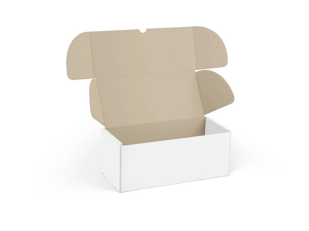 A caixa de embalagem branca isolada para branding mockup vista frontal
  - Foto, Imagem