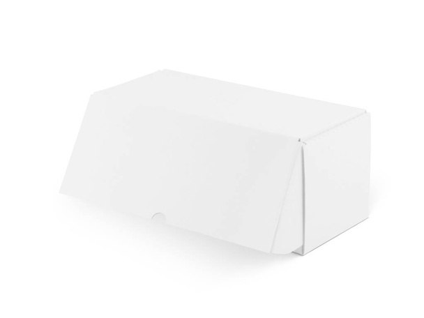 La boîte d'emballage blanche isolée pour l'image de marque maquette vue de face
  - Photo, image