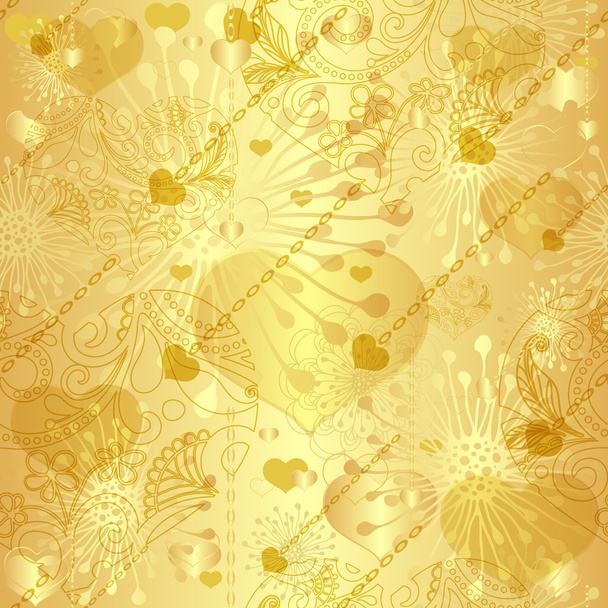Padrão de ouro sem costura valentine
 - Vetor, Imagem