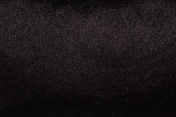 Black Fur - background. Artificial, black short coat . - Φωτογραφία, εικόνα