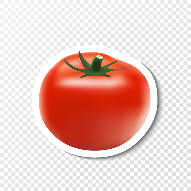 Realistinen tomaatti kuvake. Tomano paperilla varjon kanssa. Tasainen symboli. Vectorsimbol eps10
 - Vektori, kuva