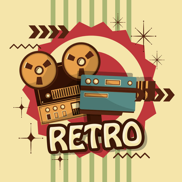 retro vintage devices - Vector, Image