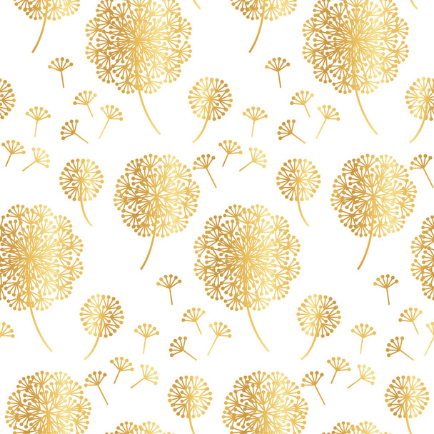 fiori di tarassaco geometrici in oro su bianco
 - Vettoriali, immagini