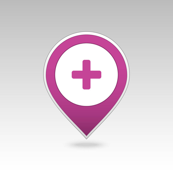 Plus pin map icon. Hospital, Clinic. Map pointer. Map markers. Vector illustration EPS10 - Vector, Image