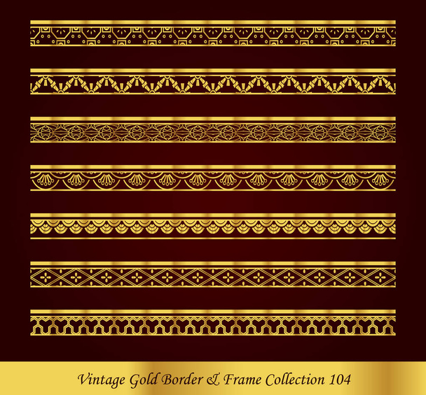 Vintage luxusní zlaté okraje rámu vektorové kolekce - Vektor, obrázek