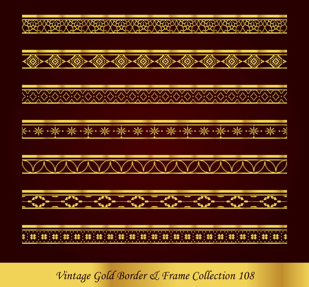 Vintage Luxus Gold Grenze Rahmen Vektor Kollektion - Vektor, Bild