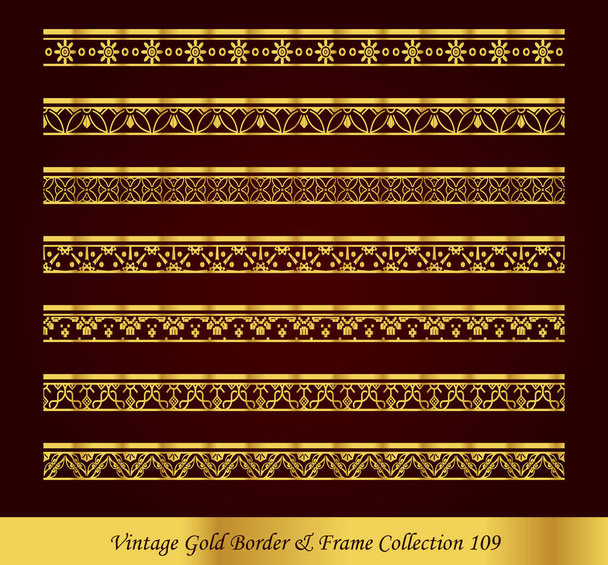 Colección de vectores de marco de frontera de oro de lujo vintage
 - Vector, imagen