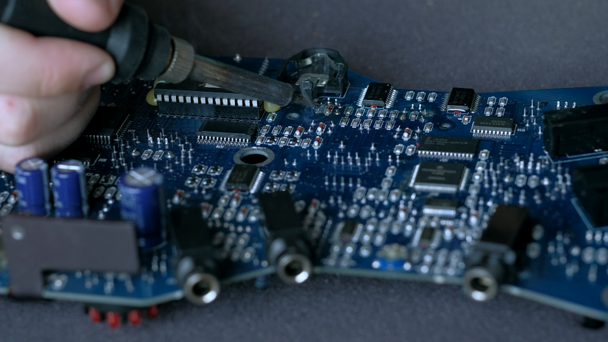 Repair of electronic devices, tin soldering parts - Footage, Video