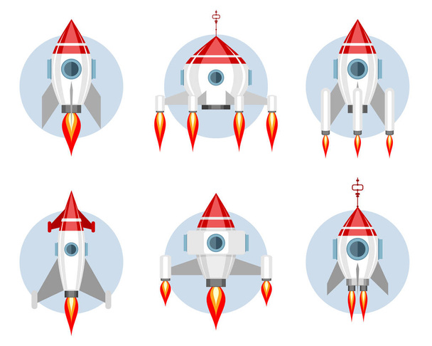 Vektoros illusztráció egy sor rakéták - Vektor, kép