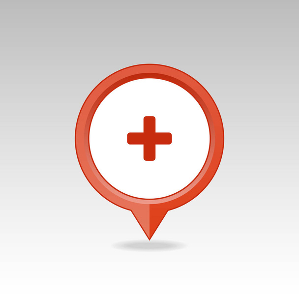 Plus pin map icon. Hospital, Clinic. Map pointer. Map markers. Vector illustration EPS10 - Vector, Image