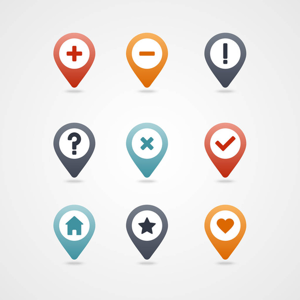 Mapping pins icon. Map pointer. Map markers. Vector illustration EPS10 - Vector, Image