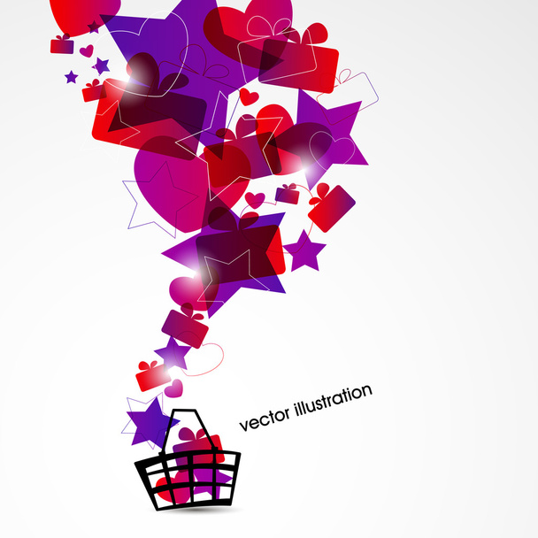 Vector holiday shopping background. - Вектор,изображение