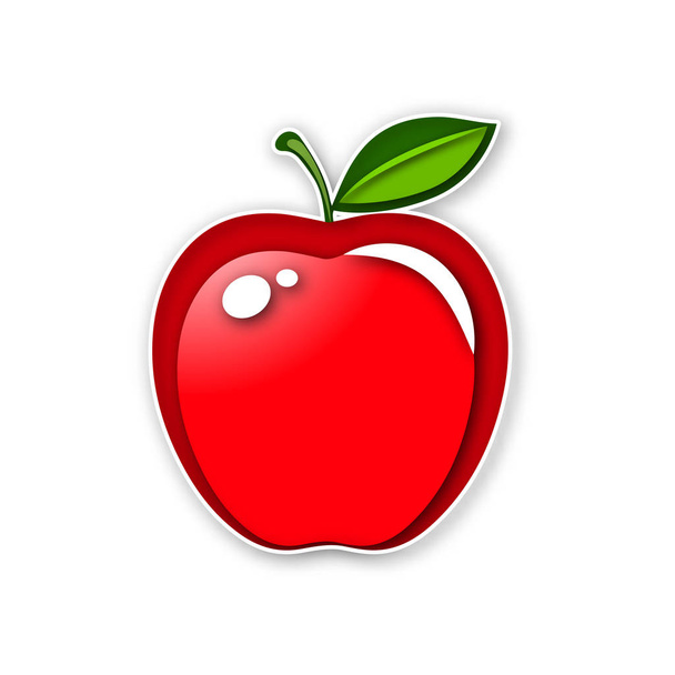 Red apple vector icon - Vector, Image