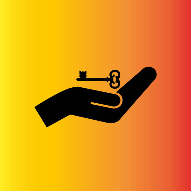 ręce i ikona klucza wektor - Wektor, obraz