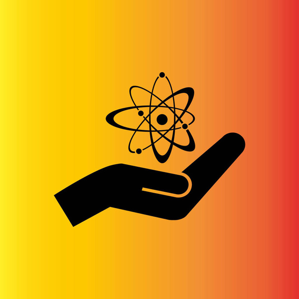 Signo de átomo icono ilustración simple
  - Vector, Imagen
