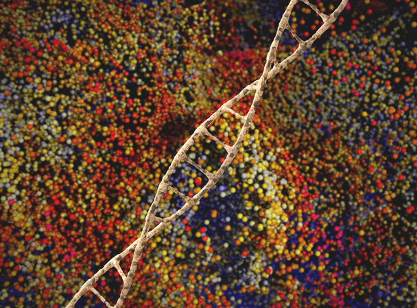 Ácido ribonucleico dañado o hebra de ADN. ilustración 3d
 - Foto, imagen