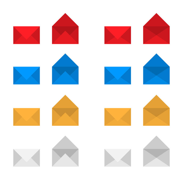 Postal envelope - the colorfull vector drawing icon set - Vetor, Imagem