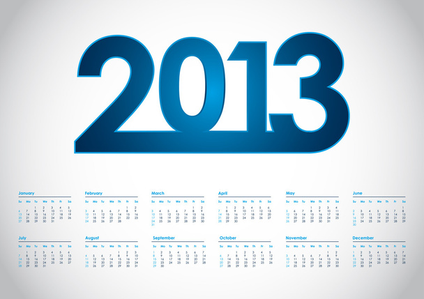 2013 year vector calendar with special design - Vetor, Imagem