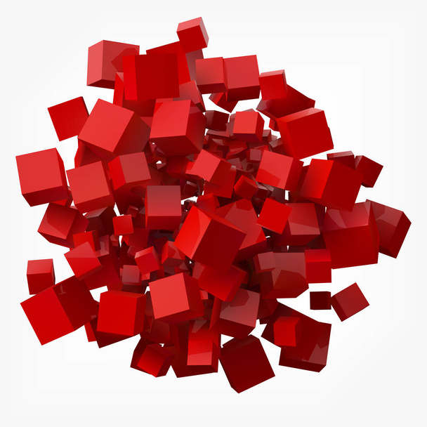 elegant red cubes. 3d style vector illustration - Vector, Image