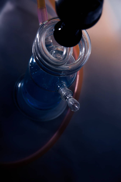 New Glass Hookah with beautiful backlight in the cafe - Fotografie, Obrázek
