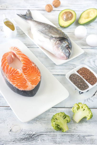 Food with Omega-3 fats - Foto, afbeelding