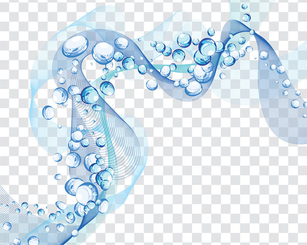 Astratto sfondo vettoriale dell'acqua con bolle d'aria e trasparenza
 - Vettoriali, immagini