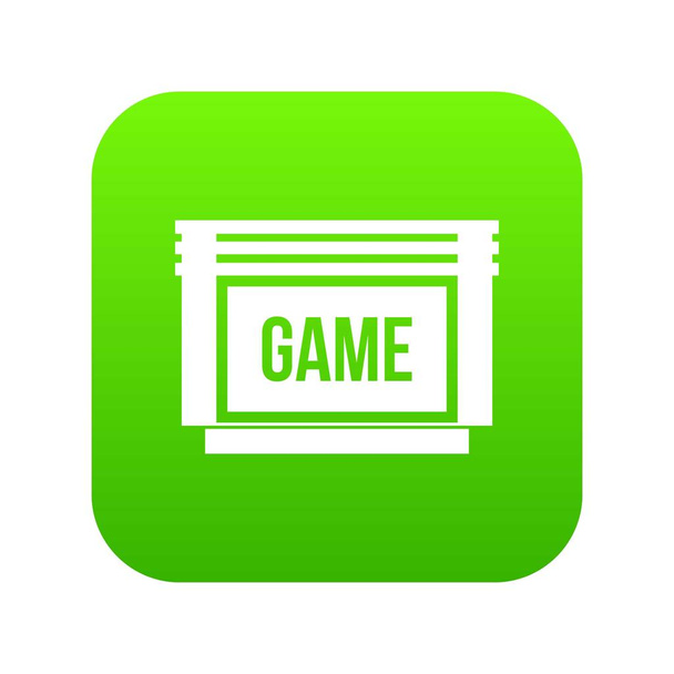 Game cartridge icon digital green - Вектор,изображение