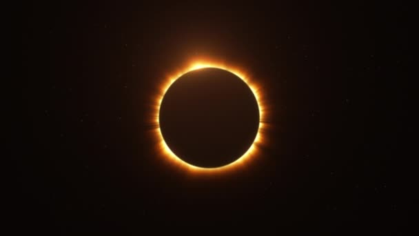 Ηλιακή έκλειψη με ακτίνες φωτός μέσω βρόχου έναστρο ουρανό - Πλάνα, βίντεο