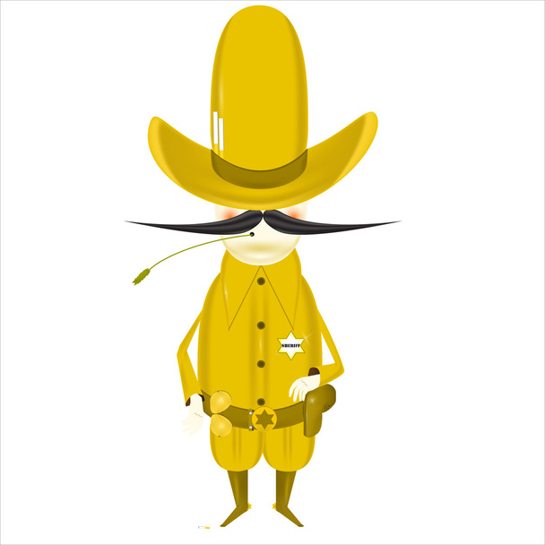 Sheriff on a white background, vector illustration - Vector, Image
