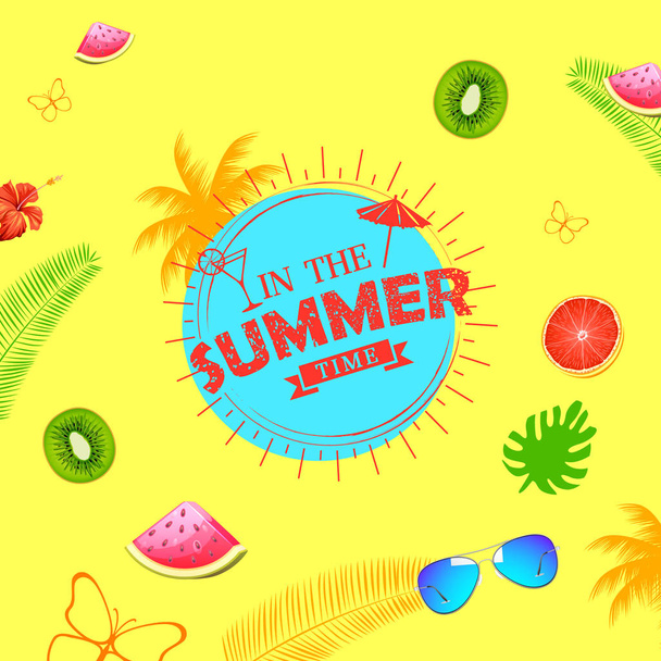 Fondo de pantalla de cartel de hora de verano para la diversión fiesta invitación banner plantilla
 - Vector, Imagen
