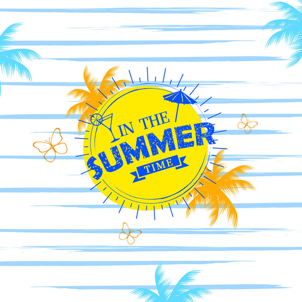 Summer time poster wallpaper for fun party invitation banner template - Vector, Image