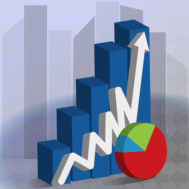 Business rising bar graph symbol logo vector - Vettoriali, immagini