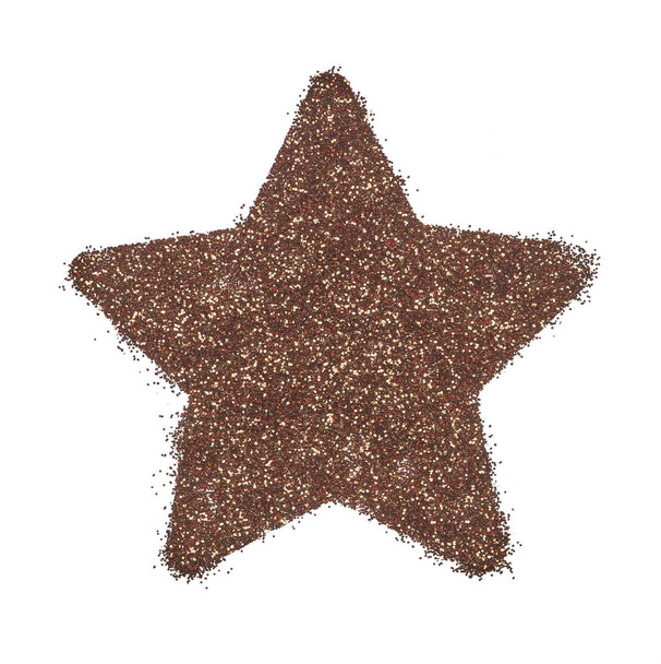Bright and original golden glitter background, in the form of a five-pointed stencil star - Φωτογραφία, εικόνα