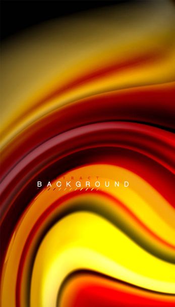 Abstract wave lines fluid rainbow style color stripes on black background - Vector, Image