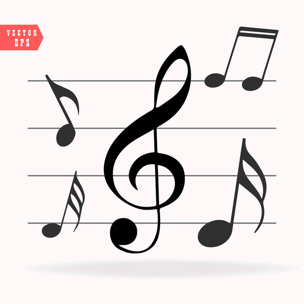 Musical notes on Scale. Music note icon set. Vector illustration eps 10 - Vector, Image