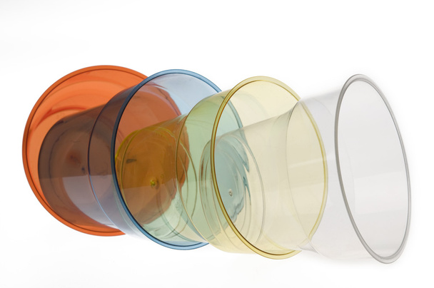 Group of colourful plastic glasses - Foto, Imagen