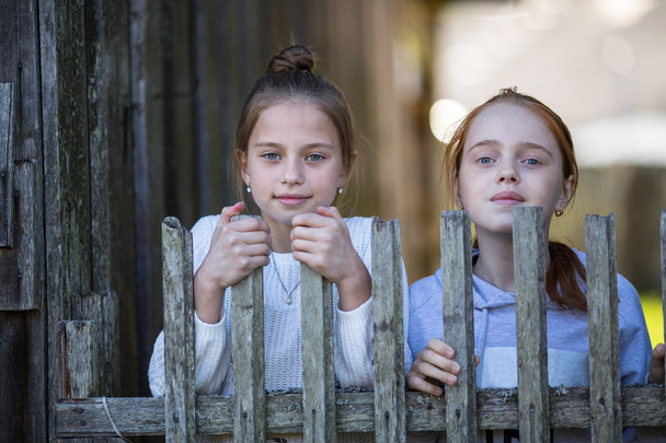 Две юные сёстры на улице. Портреты
. - Фото, изображение