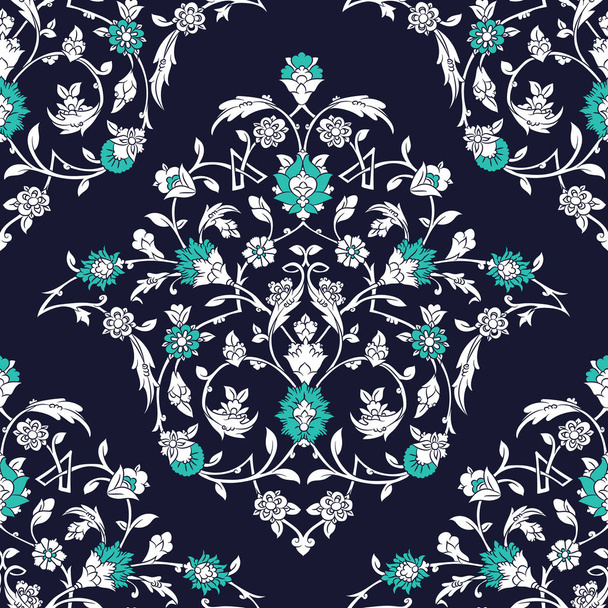 Classic Otoman Turkish style seamless pattern, traditional islamic motif with leaves and flowers - Vector, imagen