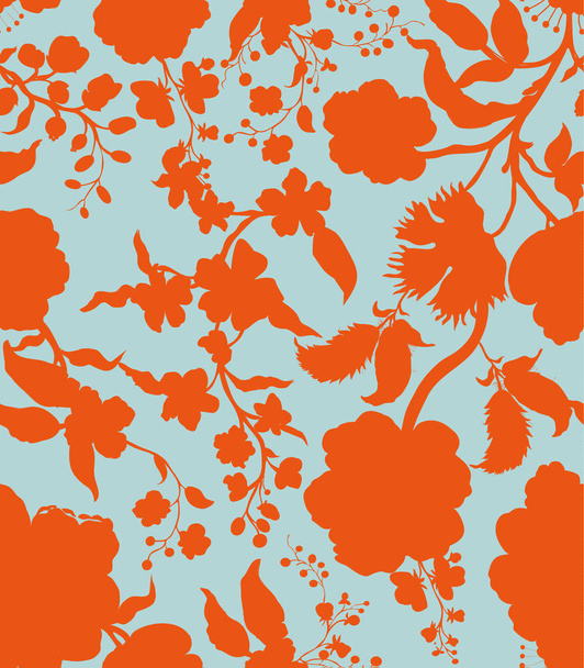 Vintage decorative seamless floral background pattern. Decorative backdrop for fabric, textile, wrapping paper, card, invitation, wallpaper, web design - Vektor, obrázek